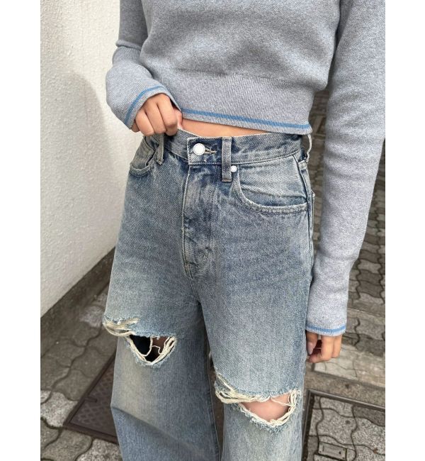 EMODA「ダブルハイクラッシュジーンズ」|デニム|