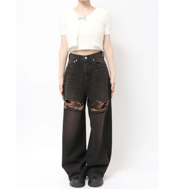 EMODA「ダブルハイクラッシュジーンズ」|デニム|