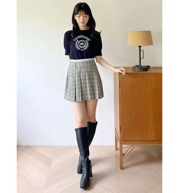 MERCURYDUO「カレッジロゴプリントニット」|ニット・セーター|