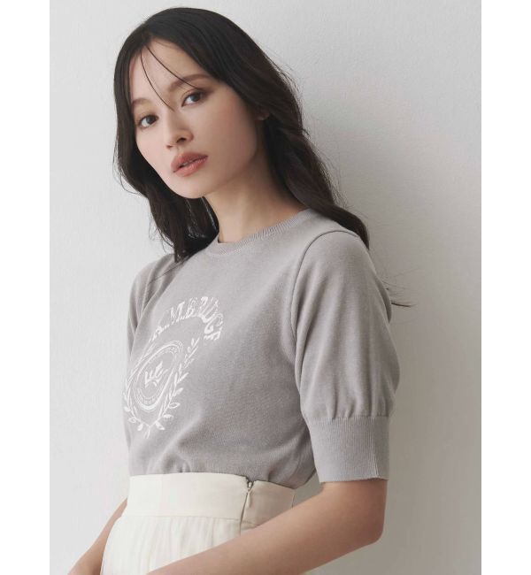 MERCURYDUO「カレッジロゴプリントニット」|ニット・セーター|