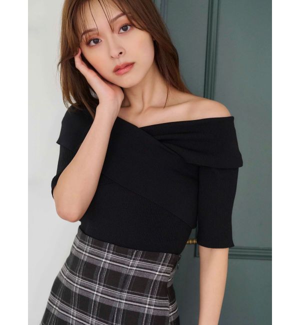 MERCURYDUO「クロスニット」|ニット・セーター|ブラック