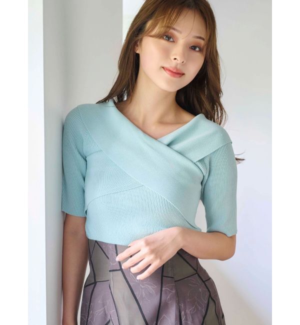 MERCURYDUO「クロスニット」|ニット・セーター|ブルー