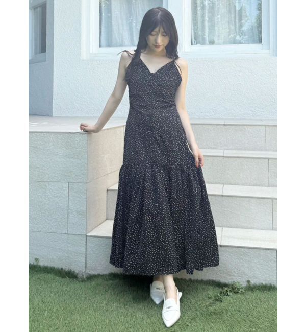 MERCURYDUO「ドットプリントナローワンピース」|ワンピース|