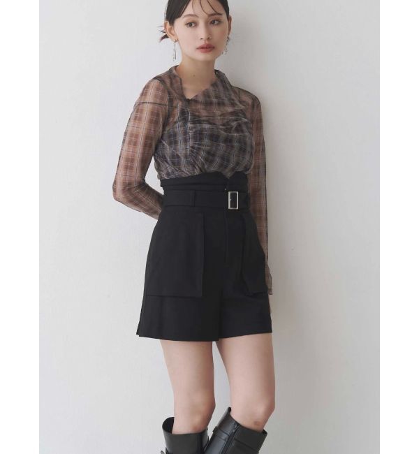 MERCURYDUO「シアーアシメドレープ2WAYトップス」|その他|