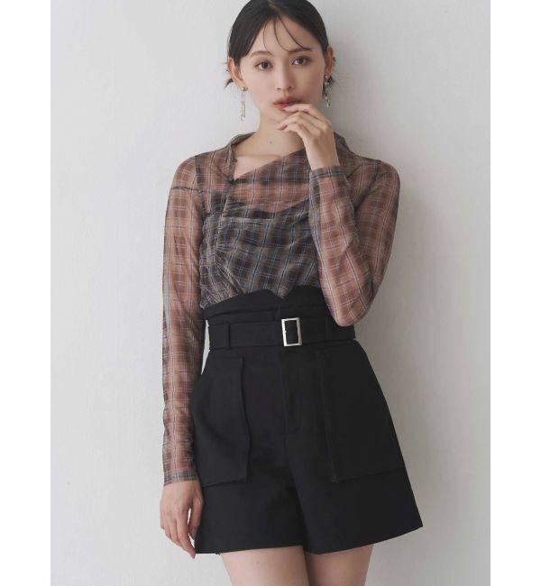 MERCURYDUO「シアーアシメドレープ2WAYトップス」|その他|