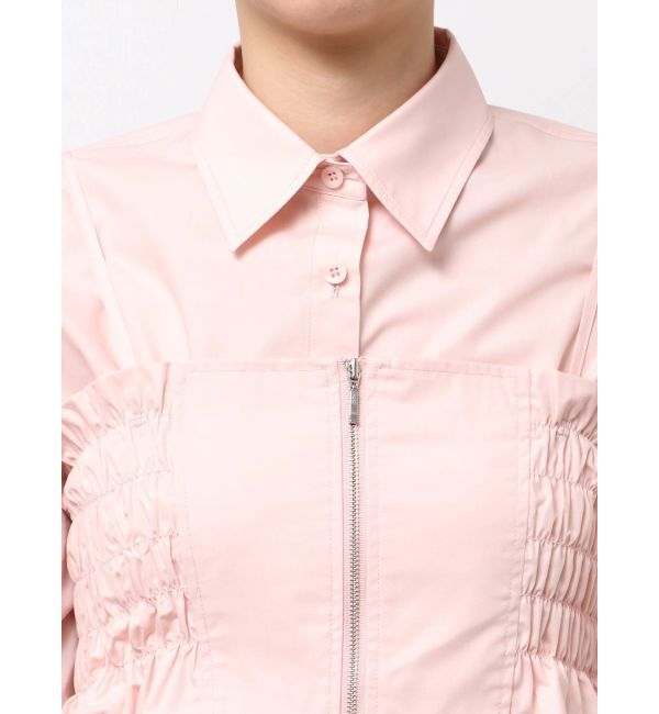 MERCURYDUO「シャーリングZIPビスチェセットシャツ」|シャツ・ブラウス|