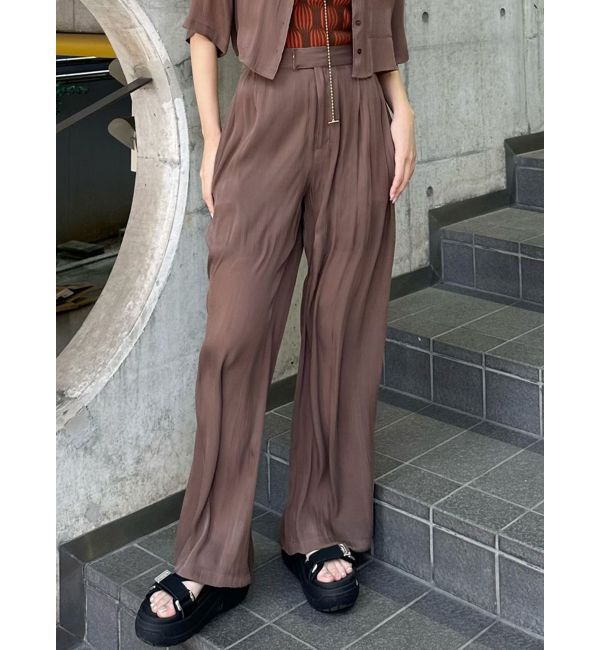 MURUA「シャイニーシアーパンツ」|その他|ブラウン