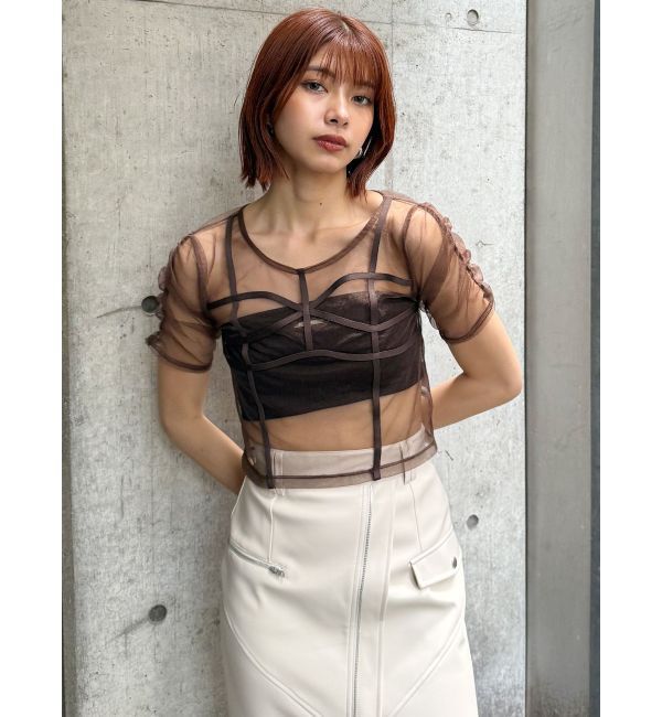 MURUA「コードビスチェデザインレイヤードトップス」|Tシャツ・カットソー|