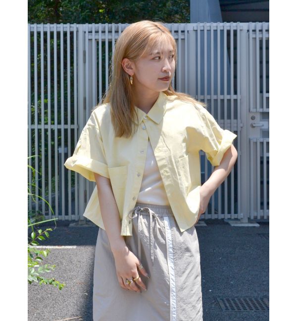 Ungrid「シアービックハーフスリーブシャツ」|シャツ・ブラウス|イエロー