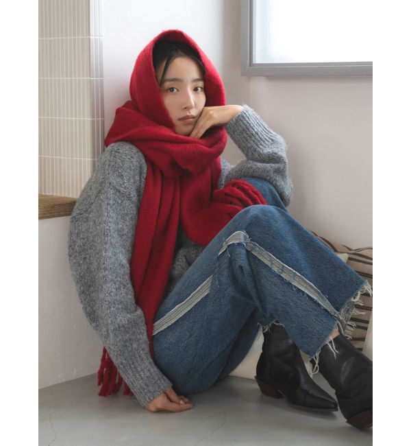 Ungrid「サイドカットオフストレートデニム」|デニム|ブルー