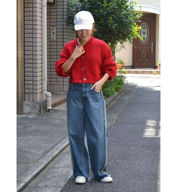 Ungrid「サイドカットオフストレートデニム」|デニム|