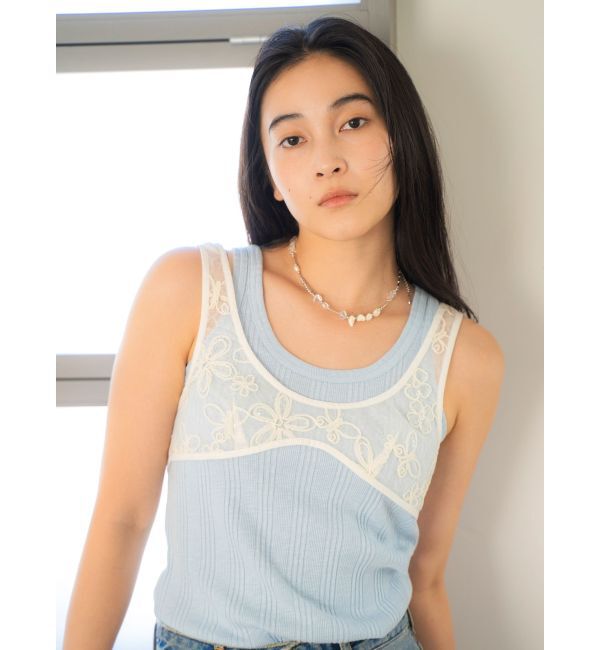 Ungrid「シアーエンブロイダリービスチェ」|シャツ・ブラウス|