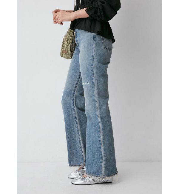 Ungrid「ダメージデザインフレアデニム」|デニム|