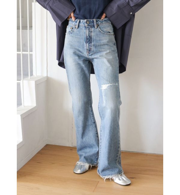 Ungrid「ダメージデザインフレアデニム」|デニム|