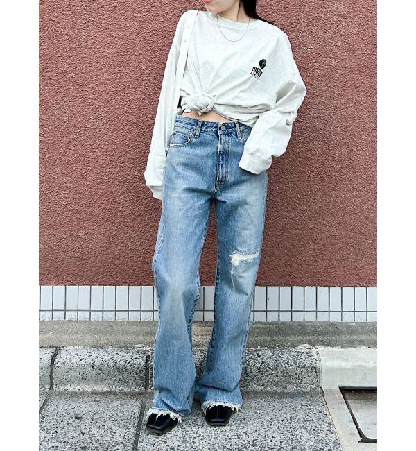 Ungrid「ダメージデザインフレアデニム」|デニム|