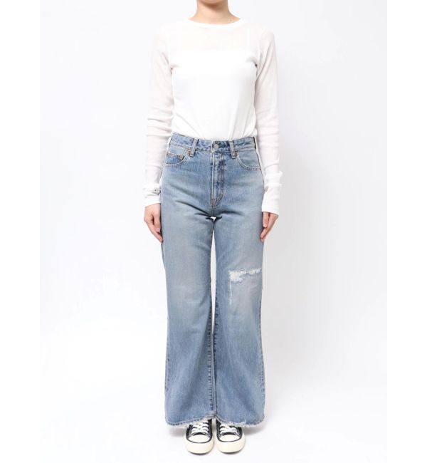 Ungrid「ダメージデザインフレアデニム」|デニム|