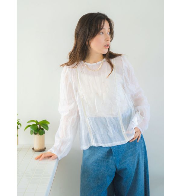 Ungrid「コットンオーガンジー2Wayブラウス」|シャツ・ブラウス|オフホワイト