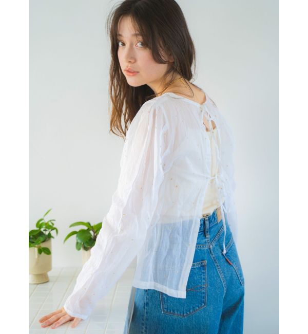 Ungrid「コットンオーガンジー2Wayブラウス」|シャツ・ブラウス|