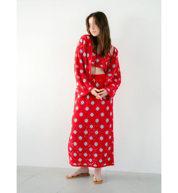 Ungrid「ビーズコンビニットカーデ」|カーディガン|