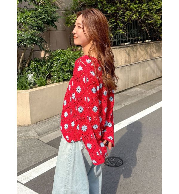 Ungrid「ビーズコンビニットカーデ」|カーディガン|