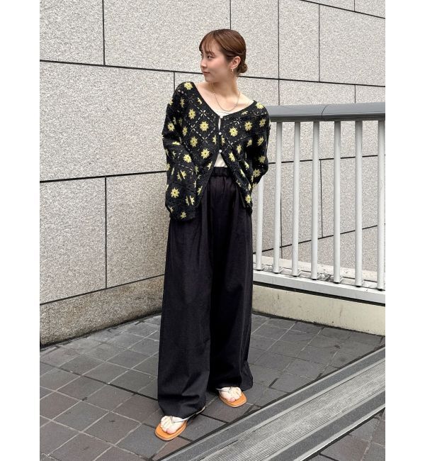 Ungrid「ビーズコンビニットカーデ」|カーディガン|