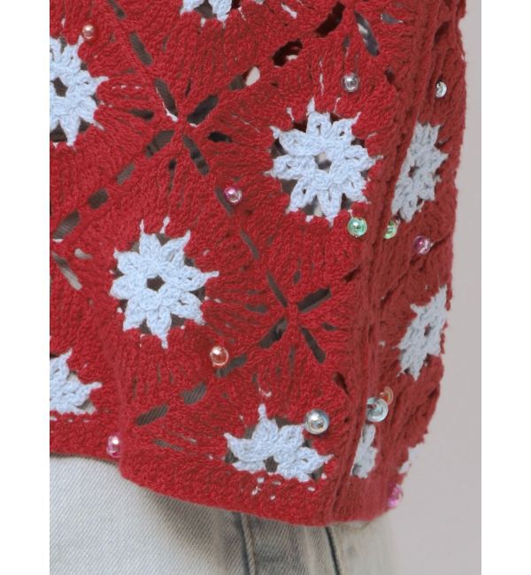 Ungrid「ビーズコンビニットカーデ」|カーディガン|