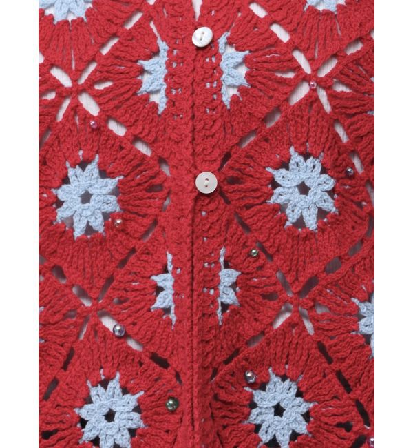 Ungrid「ビーズコンビニットカーデ」|カーディガン|