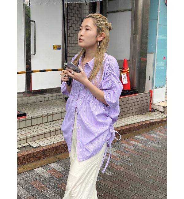 Ungrid「ハーフスリーブギャザーシャツ」|シャツ・ブラウス|