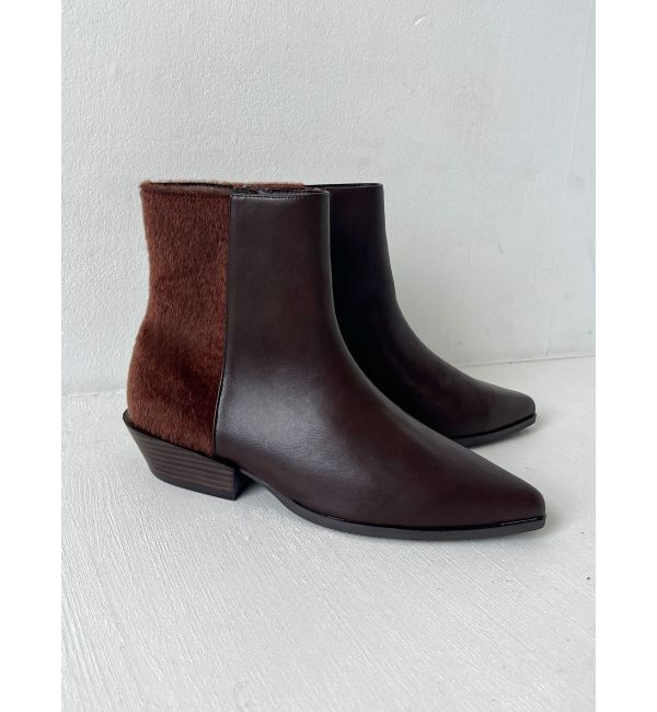 Ungrid「ポインテッドトゥブーツ」|ショートブーツ|ブラウン