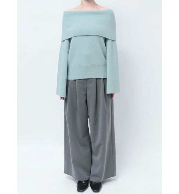 LAGUNAMOON「オフショルフレアスリーブニットプルオーバー」|ニット・セーター|