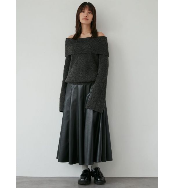 LAGUNAMOON「オフショルフレアスリーブニットプルオーバー」|ニット・セーター|