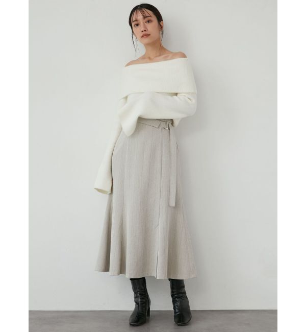 LAGUNAMOON「オフショルフレアスリーブニットプルオーバー」|ニット・セーター|