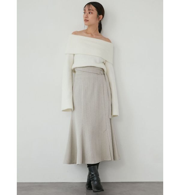 LAGUNAMOON「オフショルフレアスリーブニットプルオーバー」|ニット・セーター|