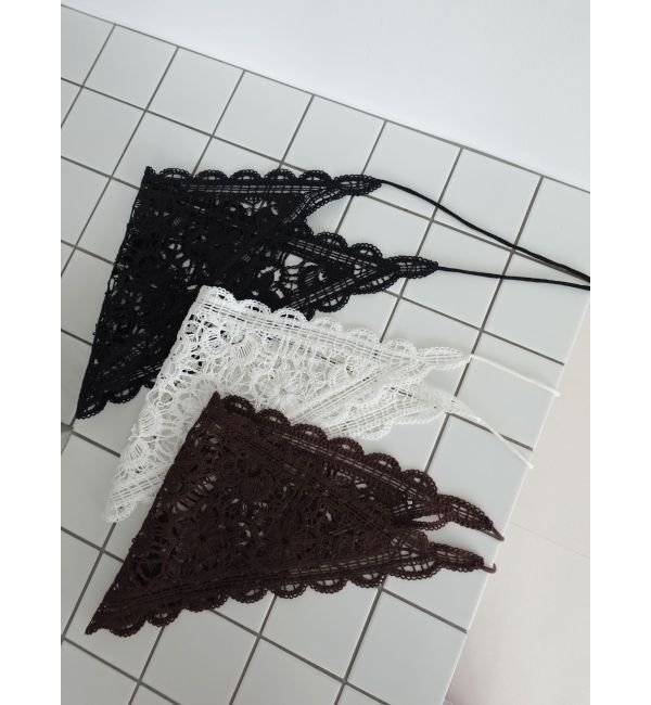 LAGUNAMOON「ニットレース刺繍スカーフ」|バンダナ・スカーフ|