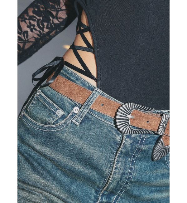 EVRIS「メタルバックルスウェードベルト」|ベルト|