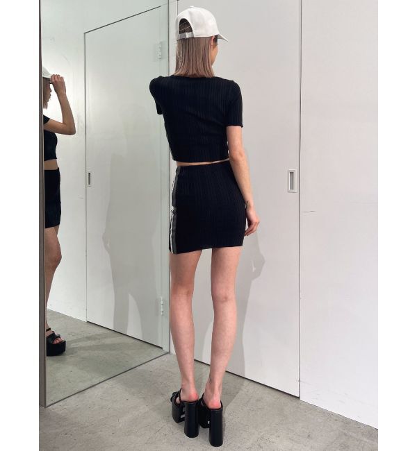 GYDA「サイドラインニットスカートライクショートパンツ【SETUP着用可】」|スカート|