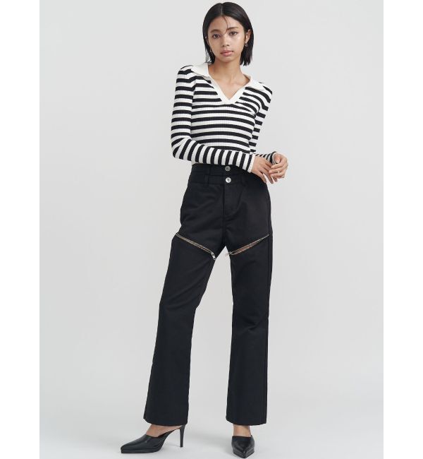 GYDA「WウエストThighs ZIPフレアパンツ」|その他|