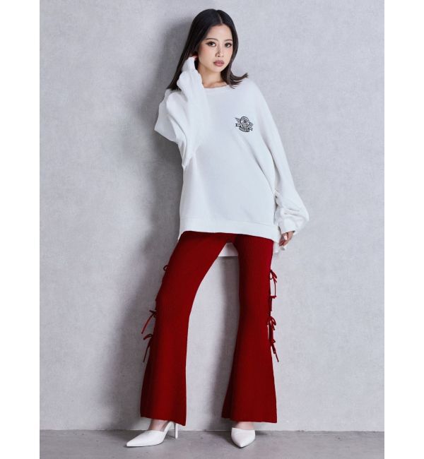 GYDA「SIDE RIBBONスリットニットフレアパンツ」|その他|