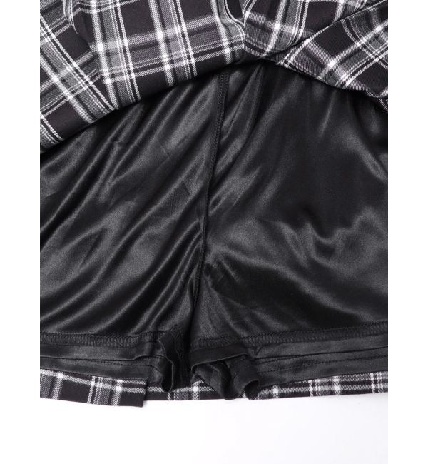 GYDA「ベルトSETチェックプリーツスカートライクショートパンツ」|スカート|