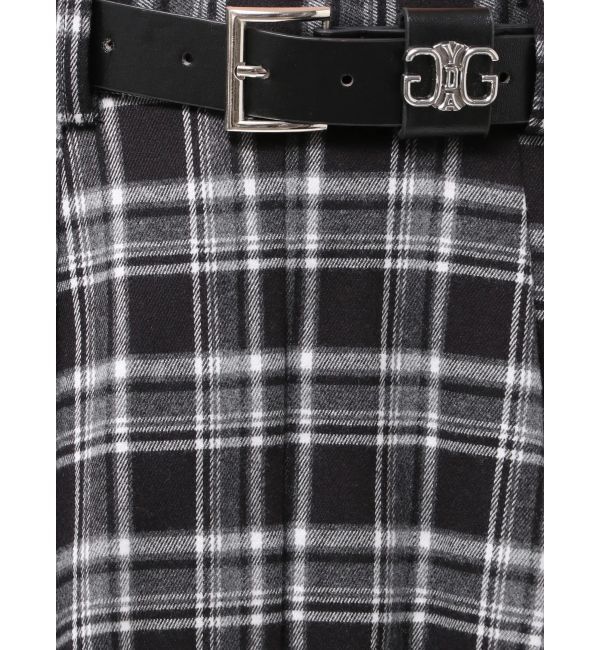 GYDA「ベルトSETチェックプリーツスカートライクショートパンツ」|スカート|