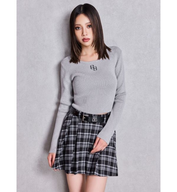 GYDA「ベルトSETチェックプリーツスカートライクショートパンツ」|スカート|