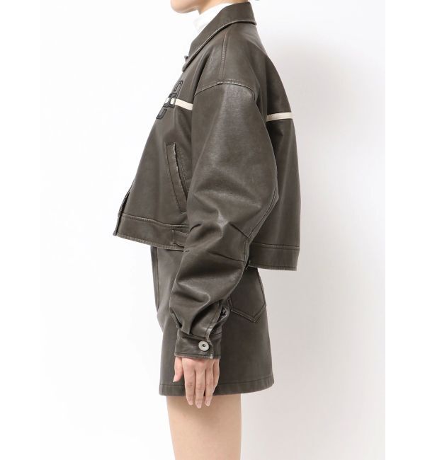 GYDA「GGラインFake Leatherブルゾン」|ブルゾン・スタジャン|