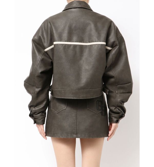 GYDA「GGラインFake Leatherブルゾン」|ブルゾン・スタジャン|