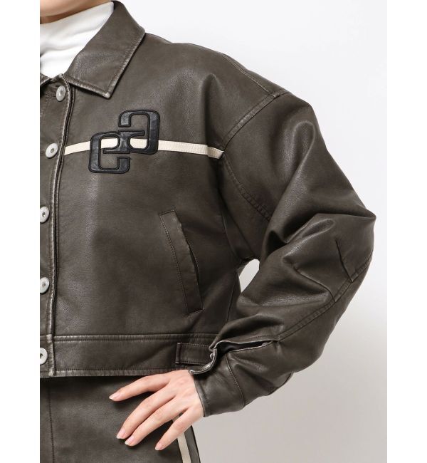GYDA「GGラインFake Leatherブルゾン」|ブルゾン・スタジャン|