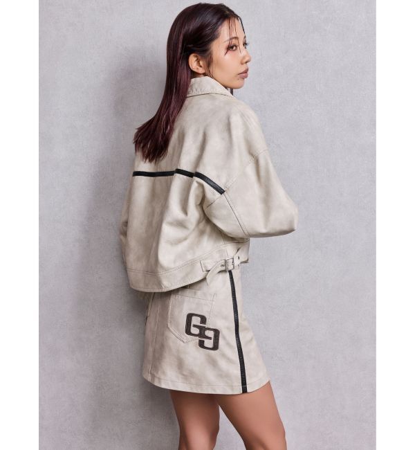 GYDA「GGラインFake Leatherブルゾン」|ブルゾン・スタジャン|