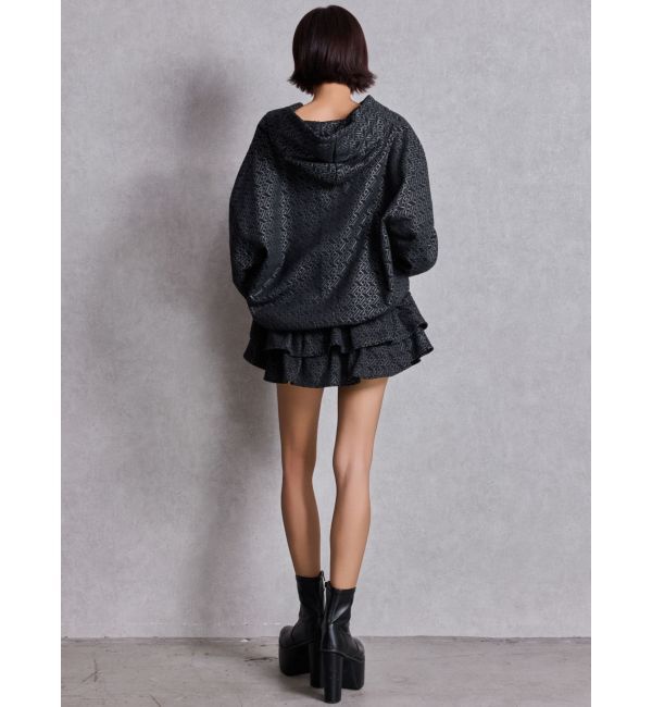 GYDA「GG chain glitter print tieredスカートライクショートパンツ」|スカート|