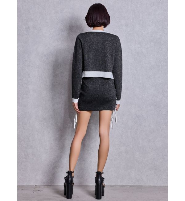 GYDA「フロントレースアップラメニットスカートライクショートパンツ」|スカート|