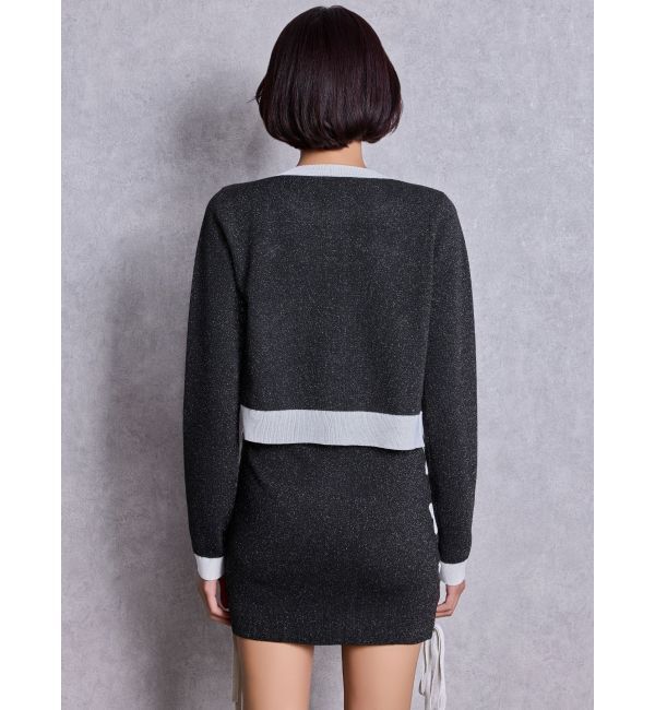 GYDA「フロントレースアップラメニットスカートライクショートパンツ」|スカート|