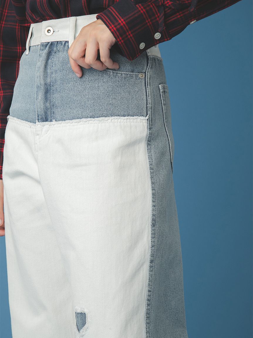 FURFUR「パッチワークデニムパンツ」|デニム|