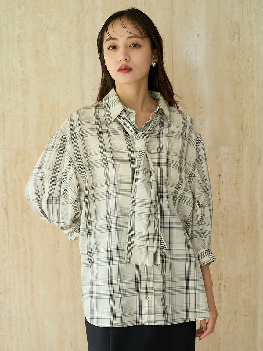 SNIDEL「タイ付きバルーンブラウス」|シャツ・ブラウス|